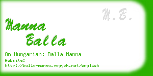 manna balla business card